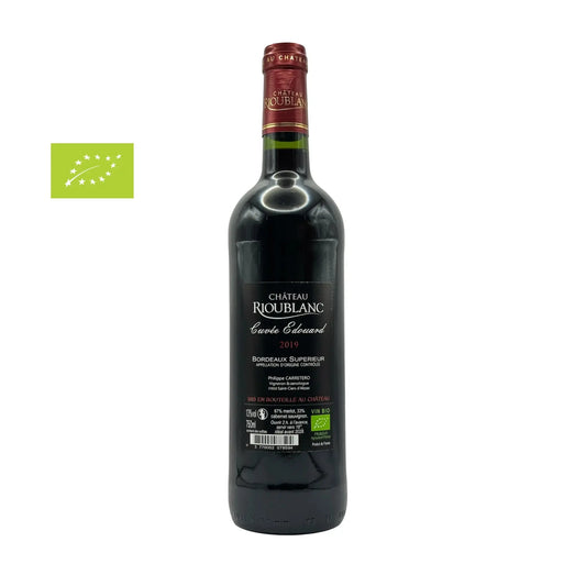 Bottiglia Château Rioublanc vino rosso Bordeaux Grand Vin BIO