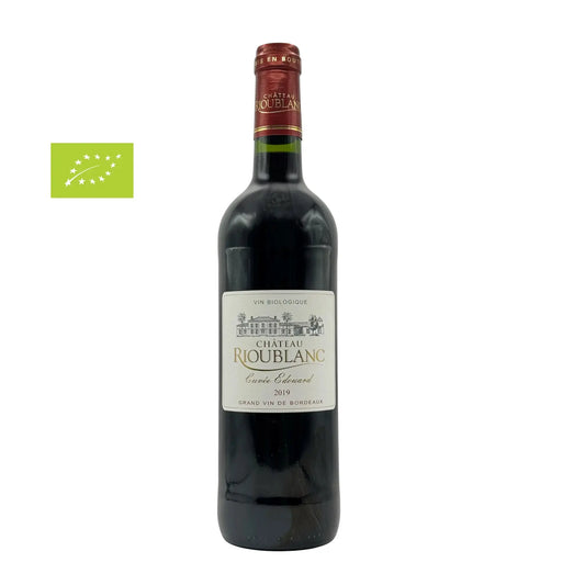 Bottiglia Château Rioublanc vino rosso Bordeaux Grand Vin BIO